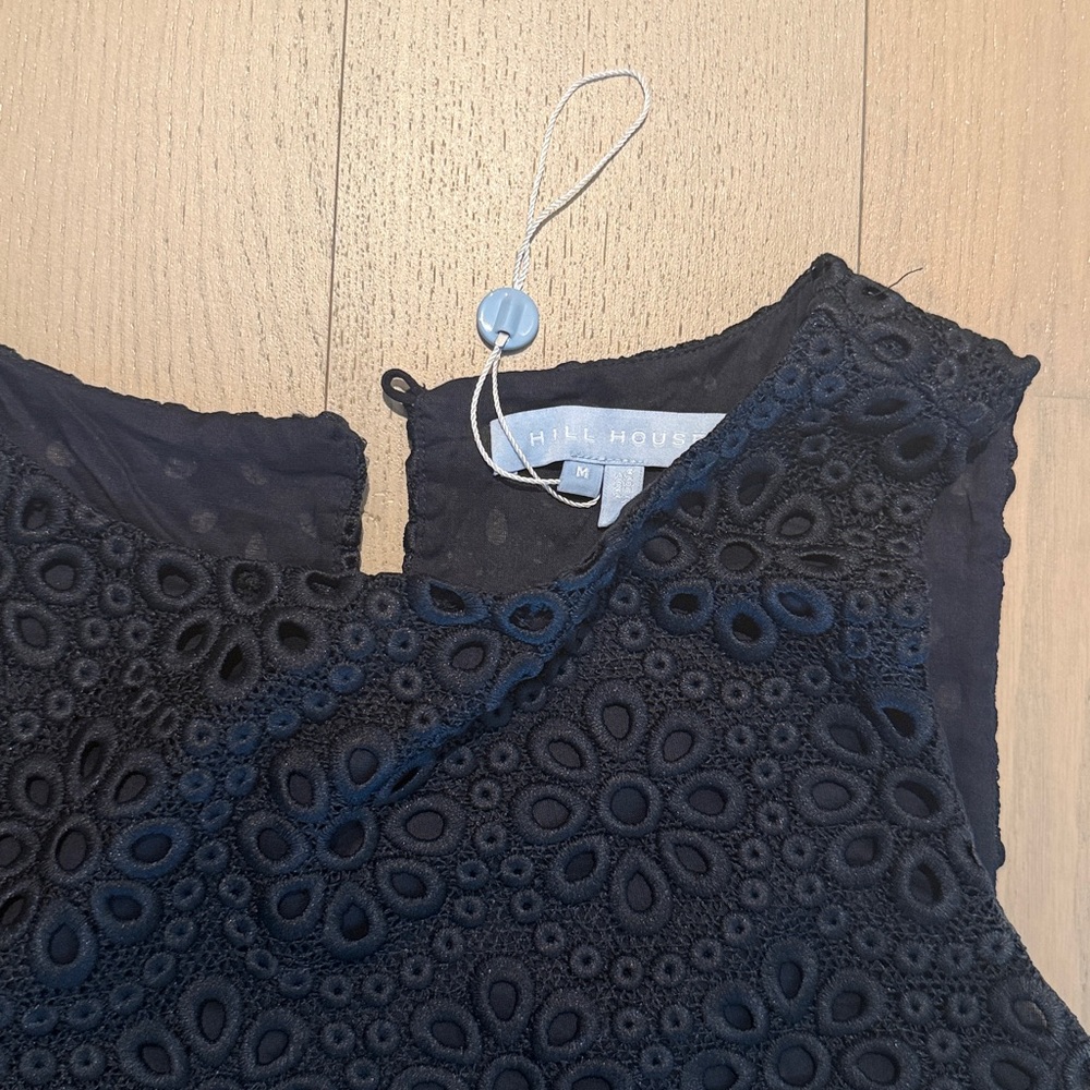HILLHOUSE BLACK Sleeveless Eyelet Sheath Dress - Picture 2 of 3
